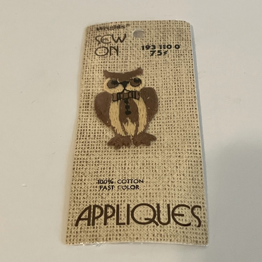 Vintage Owl Applique Patch
